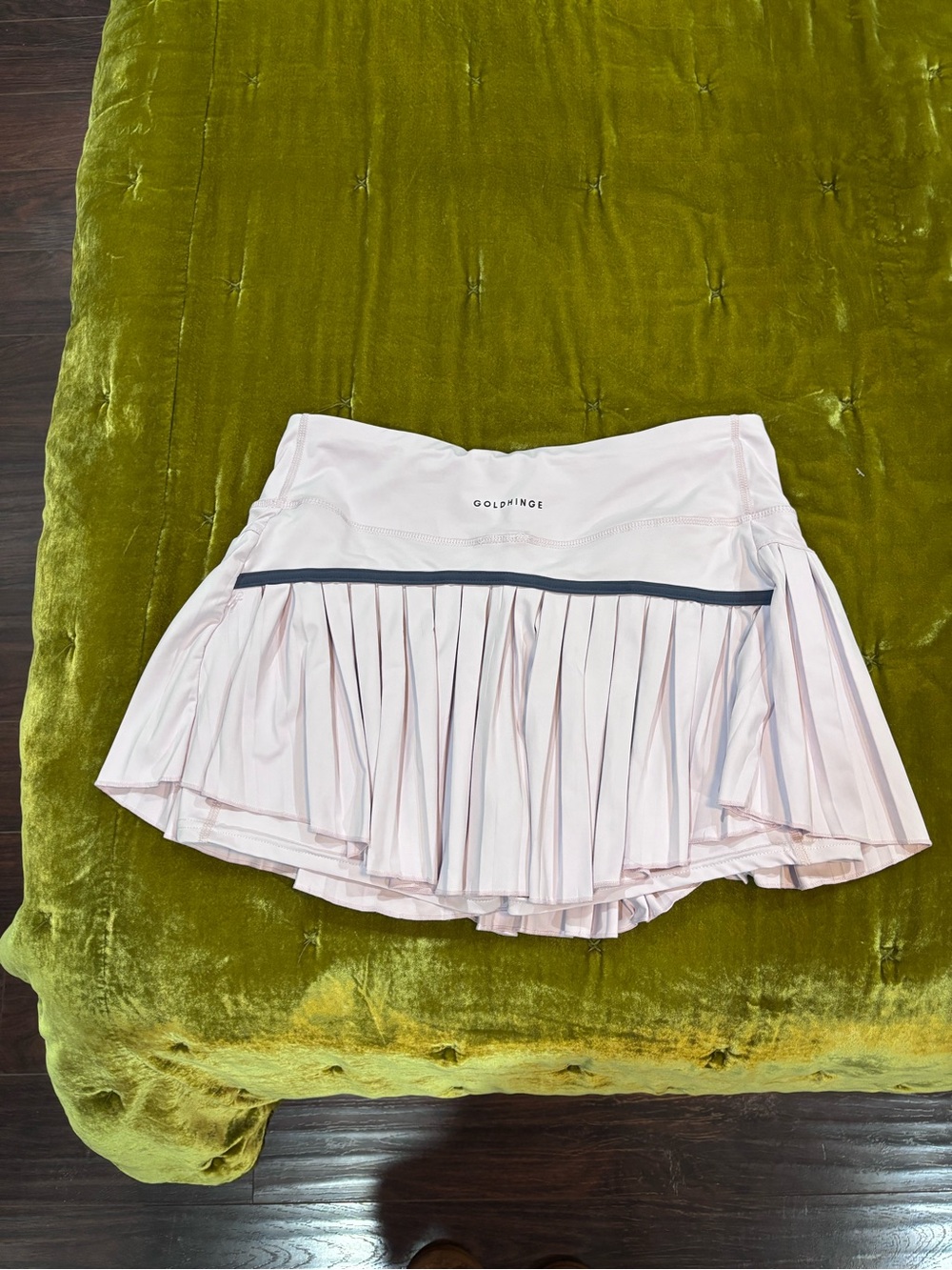 GOLDHINGE Pleated tennis Skirt in Light Pink - Picture 3 of 3